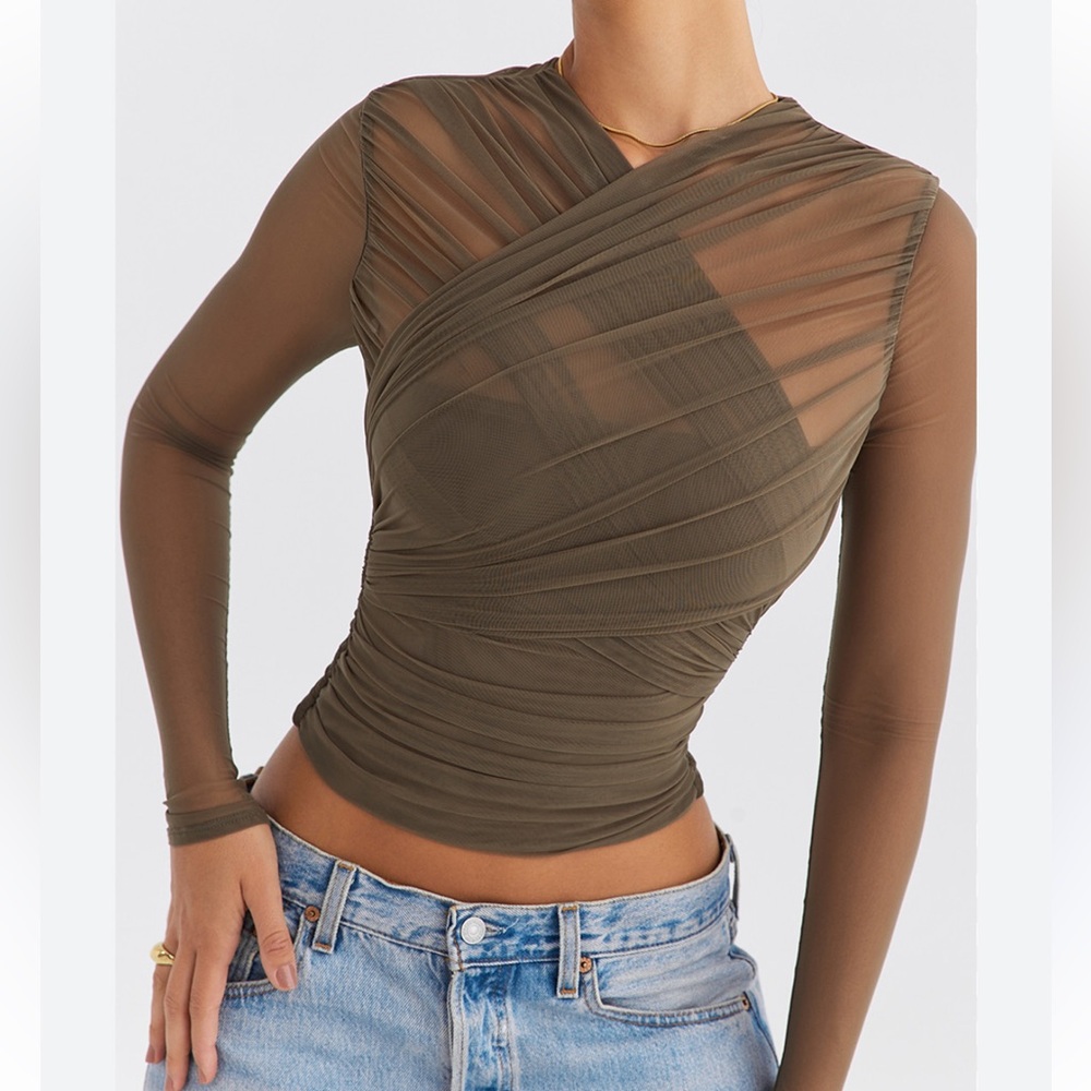 Mistress Rocks Sheer Moss Layered Top